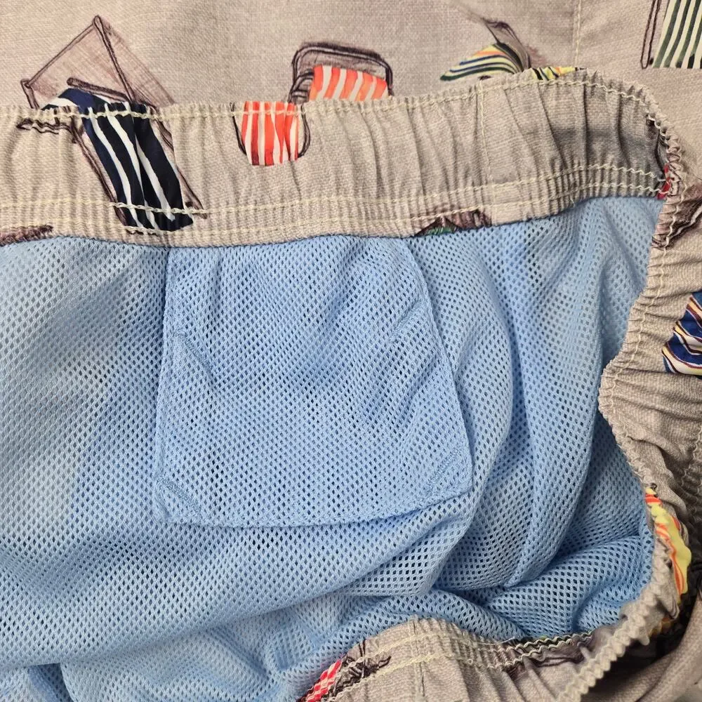 Tommy Bahama Relax Men's Swim Shorts Naples Novelty Beach Chair Print Lined XXL